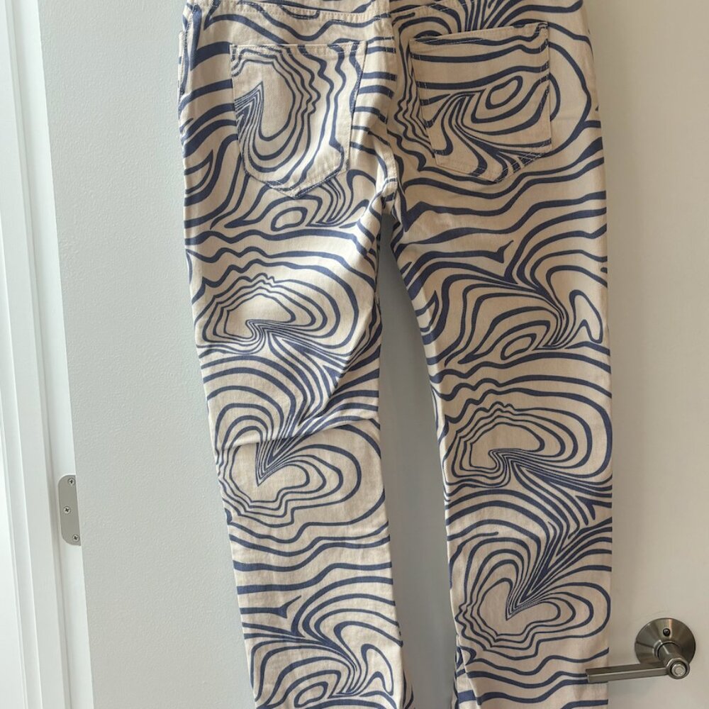 ZARA printer straight fit leg high rise swirl jeans size 2 regular length